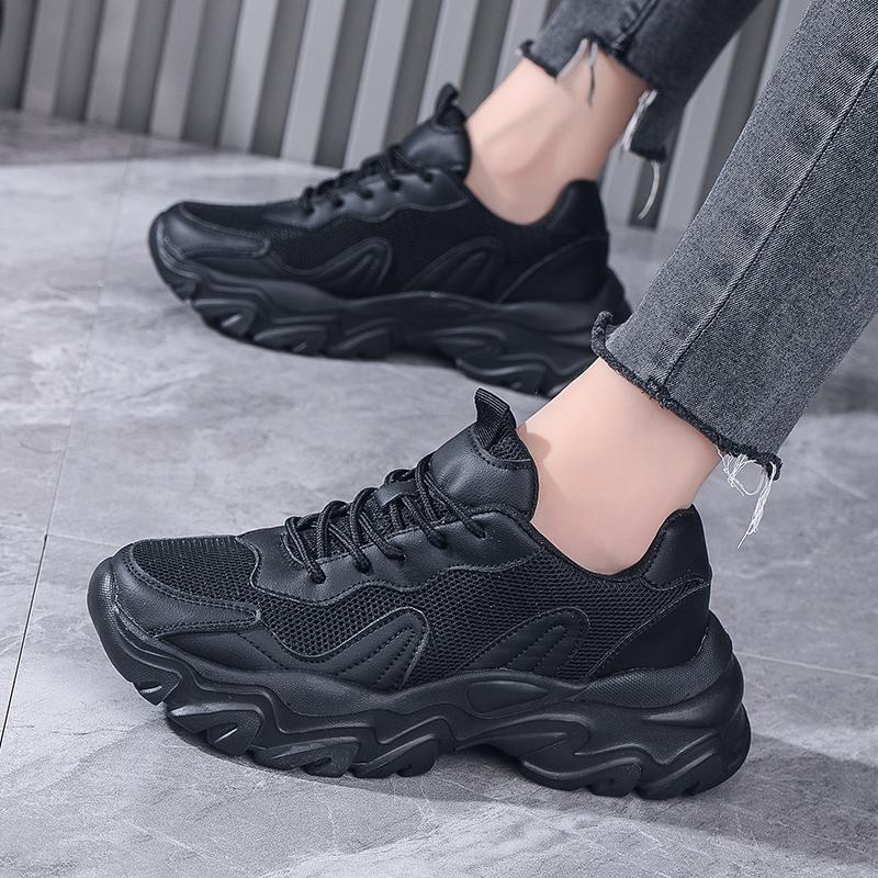 New Sneakers Womens Thick Bottom Fashion Tennis Mesh Breathable Sneakers Casual Ladies Sport Shoes Comfortable Running Shoes