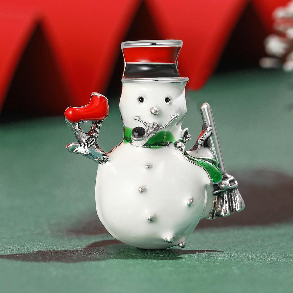 Простой мультфильм милый капающий масло белый снеговик брошь ретро подарок на Новый год пальто одежда булавка украшение