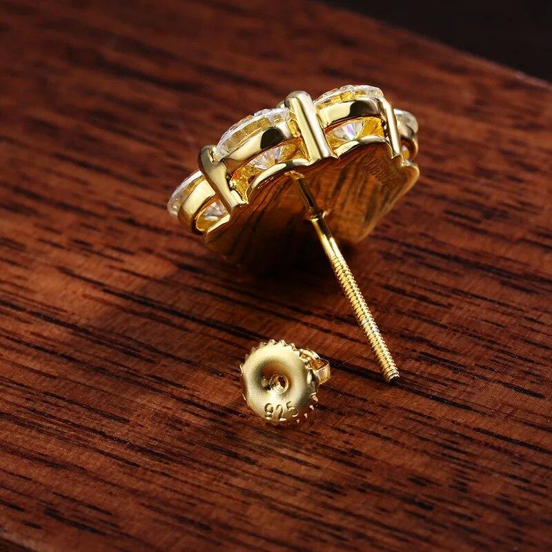 Серьги D Color 7ct с муассанитом s925, посеребренные, белое золото 18 карат, с сертификатами GRA, серьги с бриллиантами для женщин и мужчин