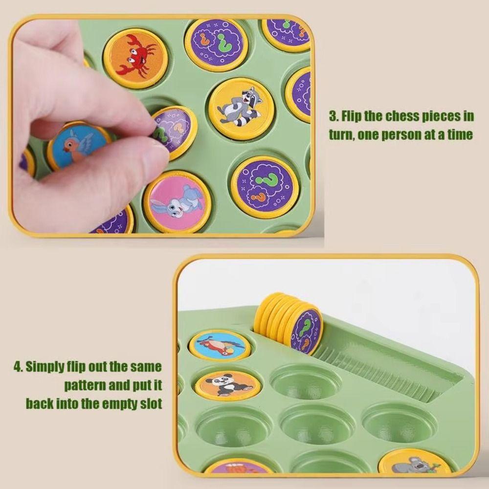 Puzzle Thinking Animal Matching Board Game Touch Flip Concentration Bingo Game Parent-child