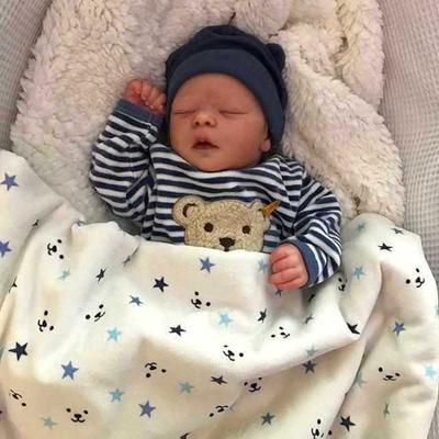 46 см Кукла реборн Детская игрушка Даррен Реалистичная расширенная 3D окрашенная детская игрушка Кукла Реалистичный хлопковый силиконовый корпус Куклы для новорожденных Детские подарки на день рождения и Рождество