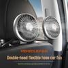 Dual-Head USB Rear Seat Fan for Car Cooling