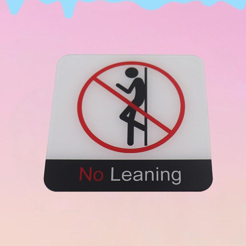 Acrylic Creative Signage No Leaning Sign Wall Label Sticker Warning Badge for Railings Fences Billboards Elevator Schools Parks Residential Areas
