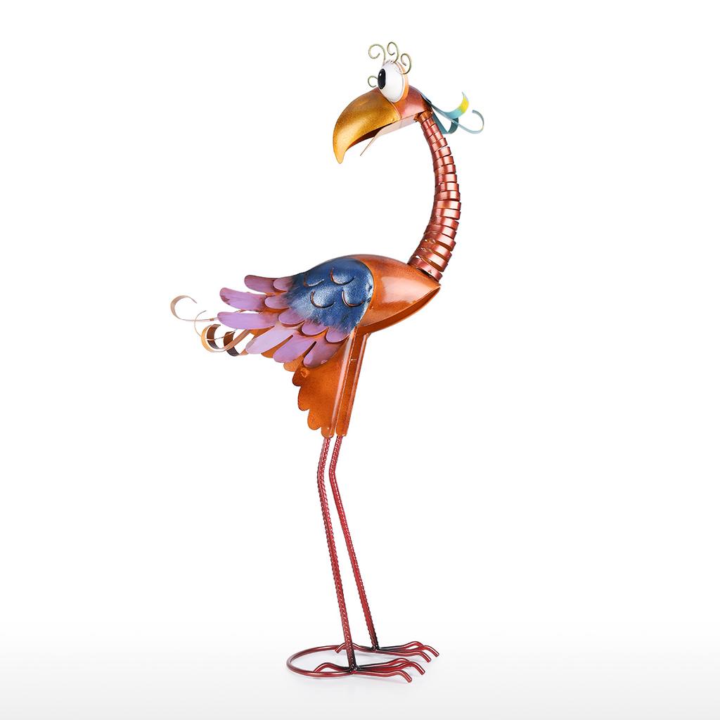 Tooarts 31.2inch Cartoon Toucan Sculpture, Iron Bird Sculpture, Standing Animal Ornament, Artwork