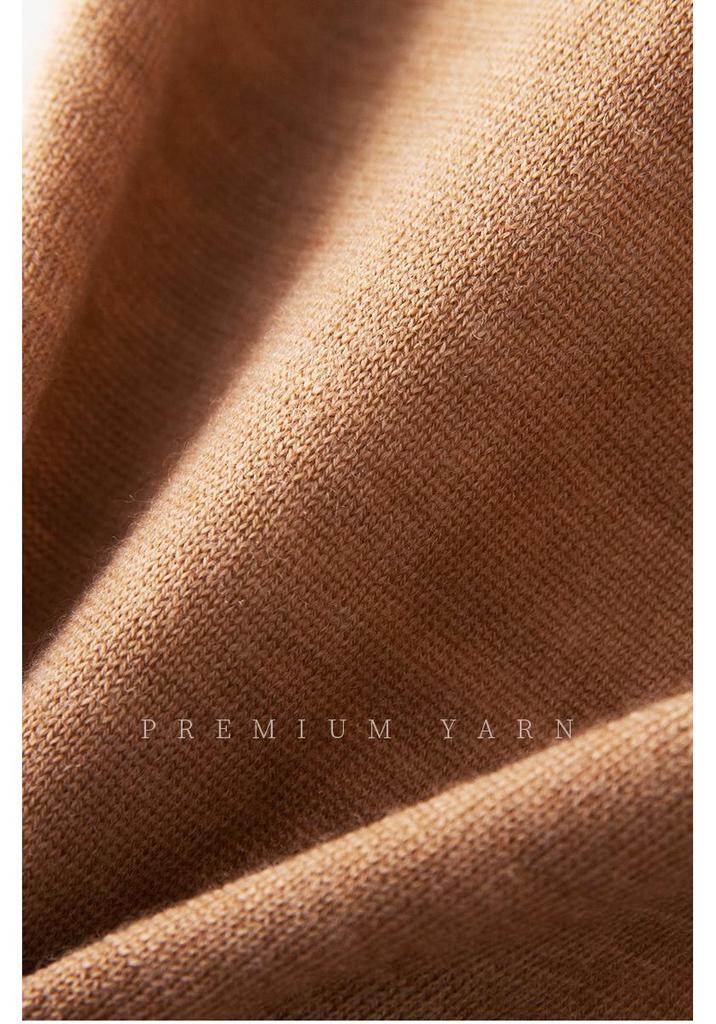 Women's Long Sleeve 100% Wool Single-Breasted Knit Cardigan - Half-High Neck, Loose Fit, Autumn-Winter Base Layer