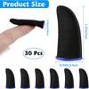 30 шт. Игровые напальчники Углеродные Компрессионные Поддержка Перчатки для большого пальца Покрытие для пальцев с сенсорным экраном Защита от пота Стабилизатор для игр на мобильном телефоне и планшете для всех