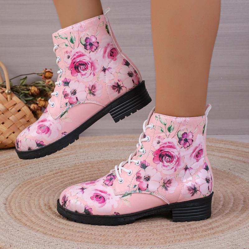 2025 New Women's Printed Short Boots Autumn Winter New Fashion Printed Comfortable Casual Shoes Luxury Travel Durable