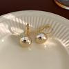 Vintage Rose Leaf Metal Cuban Link Pearl Earrings for Women