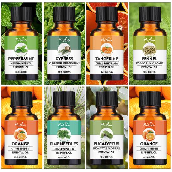 10 мл эфирного масла Растительный экстракт Натуральные ингредиенты Освежающий Успокаивающий Апельсин Мята Эвкалипт Кипарис