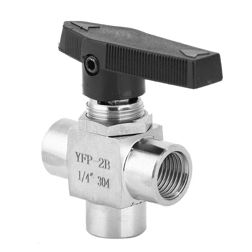 Трехходовой шаровой кран 1/4" трубка для воздуха ручной кран резьба пружинный обратный клапан водопроводная труба регулирование потока