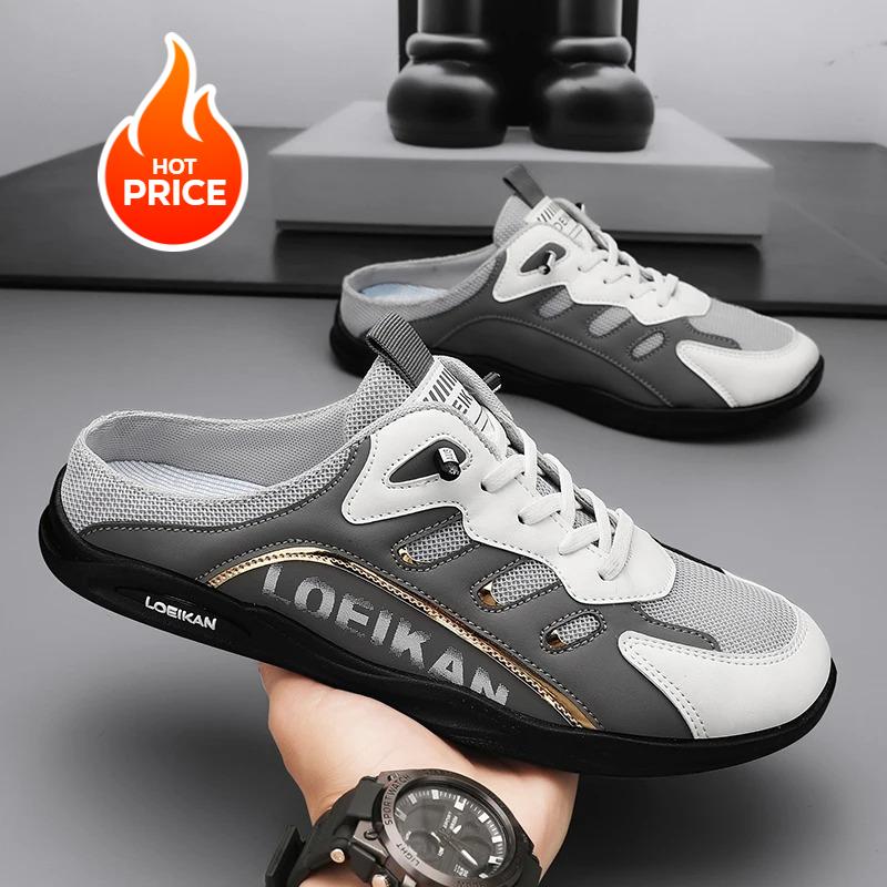 2025 Летние тапочки для мужчин Модные мужские на плоской подошве