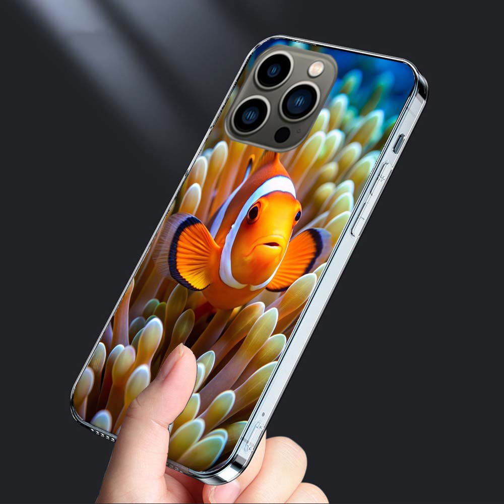 Чехол для телефона с рыбой-клоуном и морским анемоном Для Iphone 16E 15 Pro 14 Plus 17E 16 17 Pro Max Air 11 12 13 Mini Ударопрочный Чехол Милый C