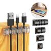 Силиконовый органайзер для кабелей USB-кабеля, намотчик, гибкий держатель для управления кабелями, зажимы для провода мыши, наушников, автомобильного провода