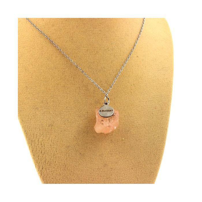 Pierres et Minéraux. Collier Morganite brut. 16.04 ct. Afrique.