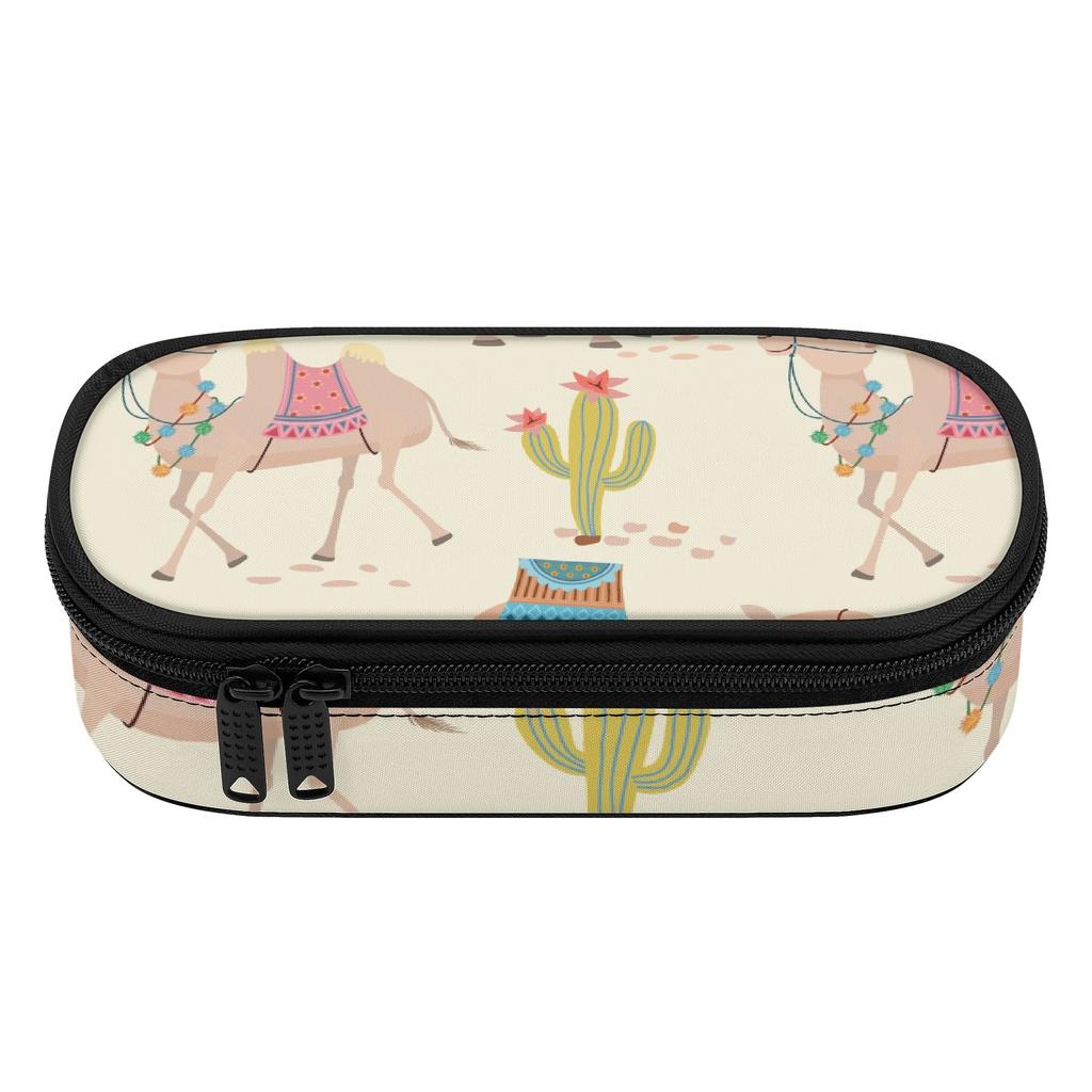 Pencil Case 300D Polyester Roomy Interior Easy Open Zipper with Mesh Pocket Removable Divider and Pen Slots for Teens and Students