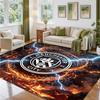 Manchester City Design Crystal Velvet Rug Soft Decorative Mat for Bedroom Entrance