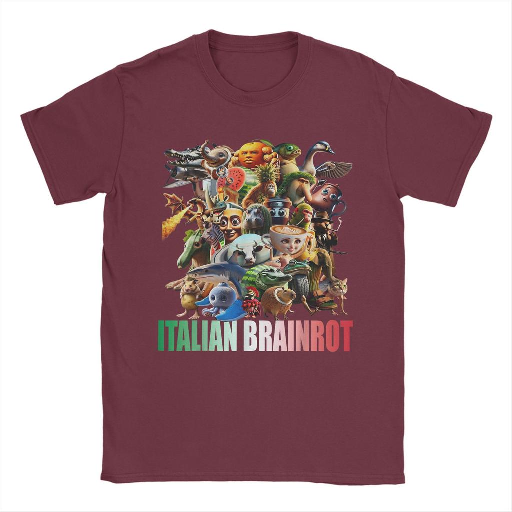 Italian Brainrot Characters Funny Meme Popular Trend Gen Z T Shirt Cotton T-Shirts For Men Tshirt Short Sleeve Awesome Tees