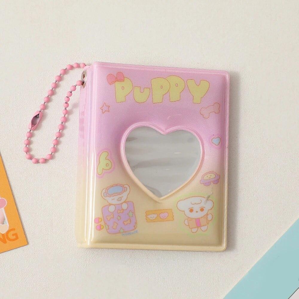 2 Inch 16 Pockets Small Photo Album Korean Cartoon Photos Collect Book Card Holder With Keychain Mini Card Bag Photocard Holder