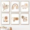 Boho Cartoon Bear Rainbow Elephant Cloud Sun Nursery Children's Wall Art Prints Posters For Kids Room Baby Decor Canvas Painting