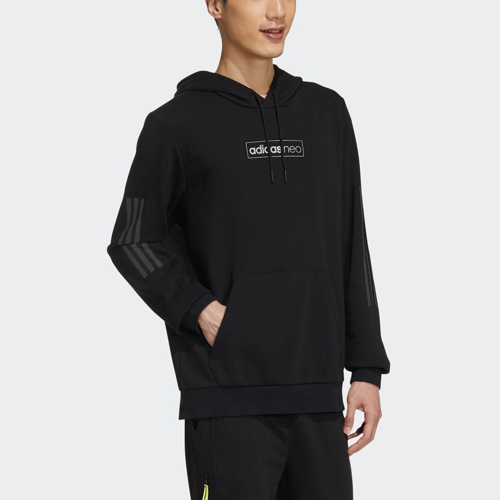 adidas Мужские толстовки Neo Черные с капюшоном Умеренные Обычные GK8771