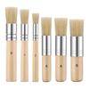 3Pcs Diy Wooden Stencil Brush Pure Natural Bristle Paint Brush Perfect For Acrylic Paint, Wood, Oil Painting