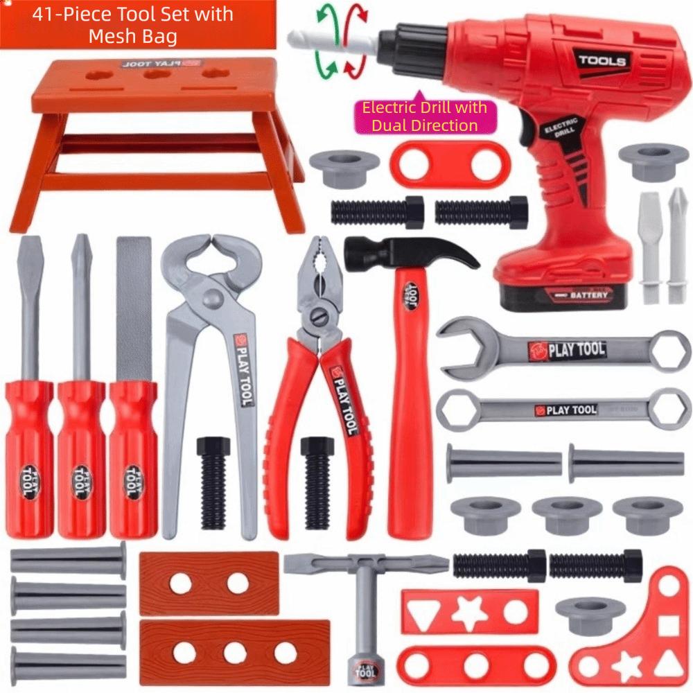 With Toy Drill Pretend Play Tool Kit With Screwdrivers Toy Tool Box For Toddler