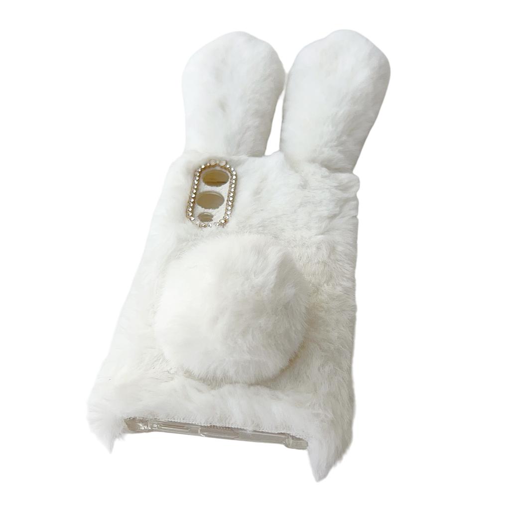 For Samsung Galaxy S25 Edge Case Plush Cute Bunny Winter Fluffy TPU Phone Cover