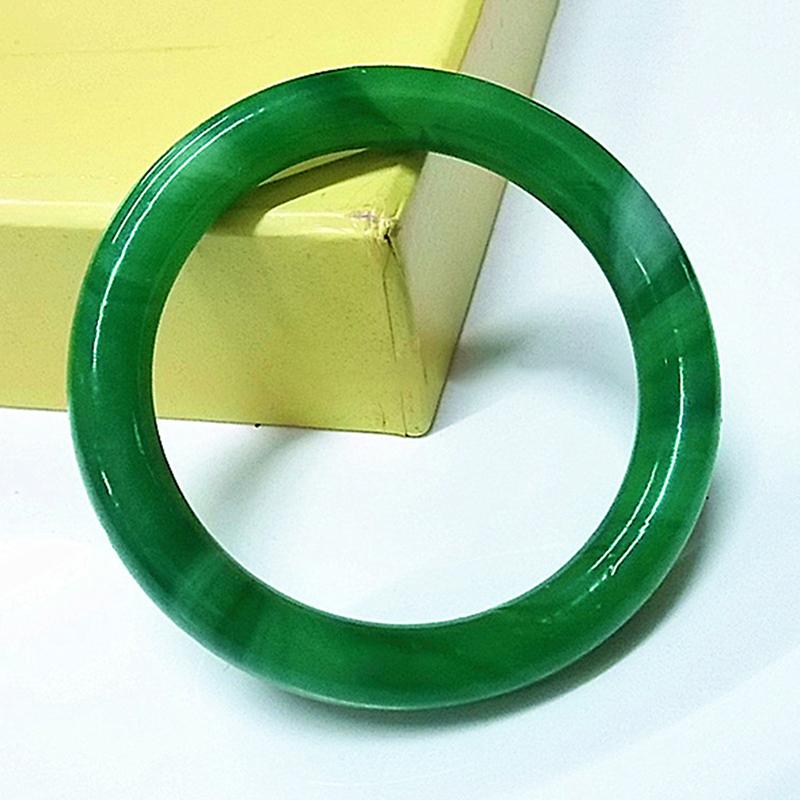 Imitation Jade Bracelet Green Women'S Vintage Round Bracelet Ladies Jewelry Gift