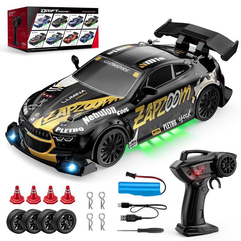 1/24 Scale Remote Control Drift Car 4WD Racing Vehicle High Speed LED Lights Kids Toys Multiplayer Game Gifts For Boys