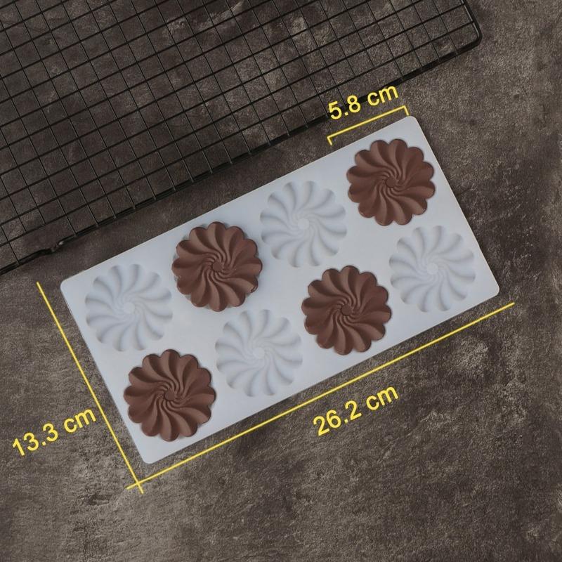 Ruffled Flower Shape Silicone Mold Decorating Chocolate Dessert Garnish Transfer Sheet Stencil Chablon