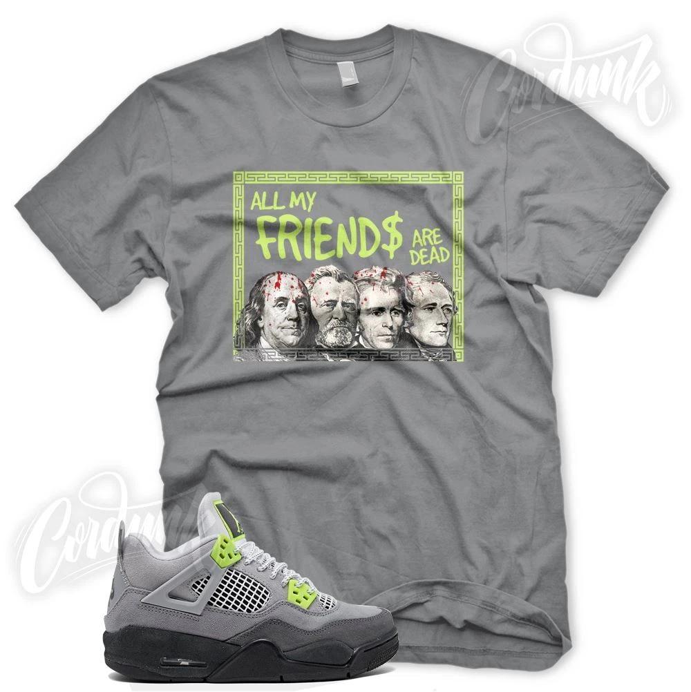 Футболка DEAD PRESIDENTS для кроссовок, чтобы сочетаться с J1 4 Неоновый Зеленый Air Max 95 YeezReel