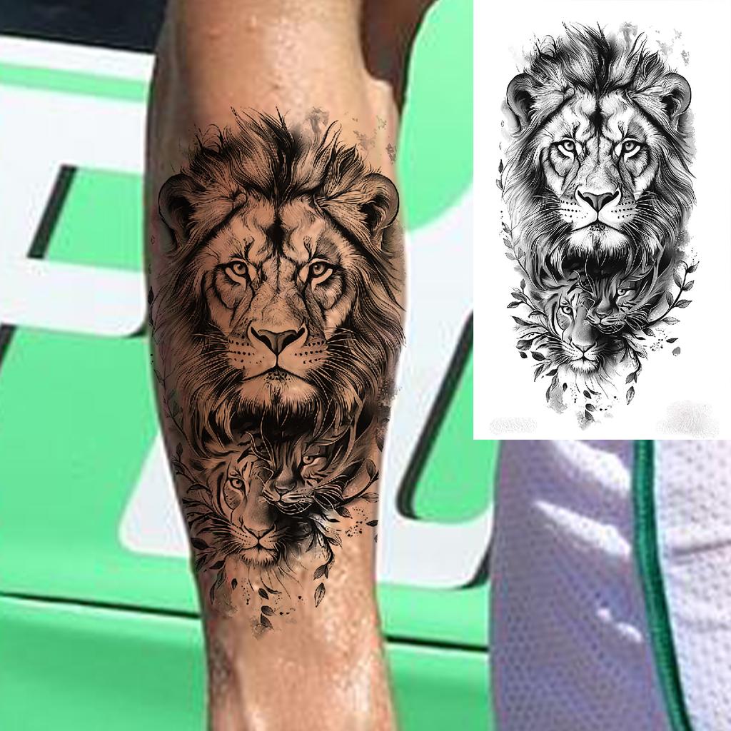1 Sheet Wolf Tiger Astronaut Dragon Skeleton Temporary Tattoos For Women Men Adults Fake Skull Flower Tattoo Sticker Waterproof