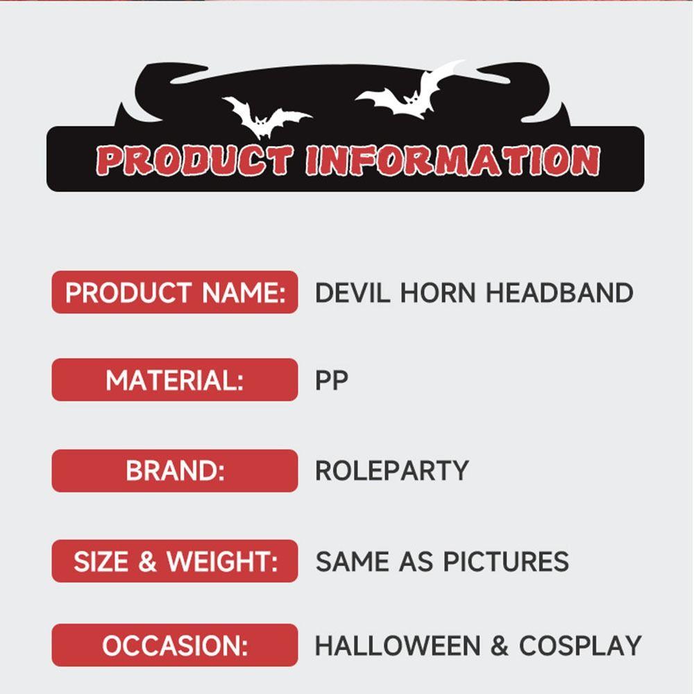 Black Red Devil Horn Headband Headwear Halloween Hair Band Trendy Demon Hair Hoop  Kids