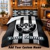 Постельное белье с узором Las Vegas Raiders, комплект из 3 предметов, с возможностью добавления имени, простыня и наволочки для домашней спальни
