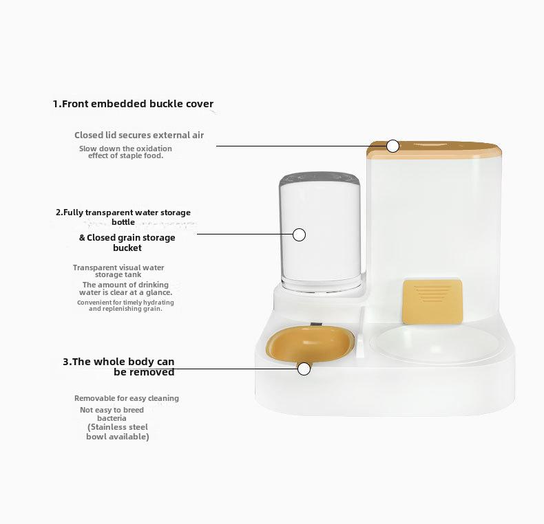 Поилка для кошек большой емкости с чашами из нержавеющей стали и керамики, разделением влажного и сухого корма и автоматической кормушкой