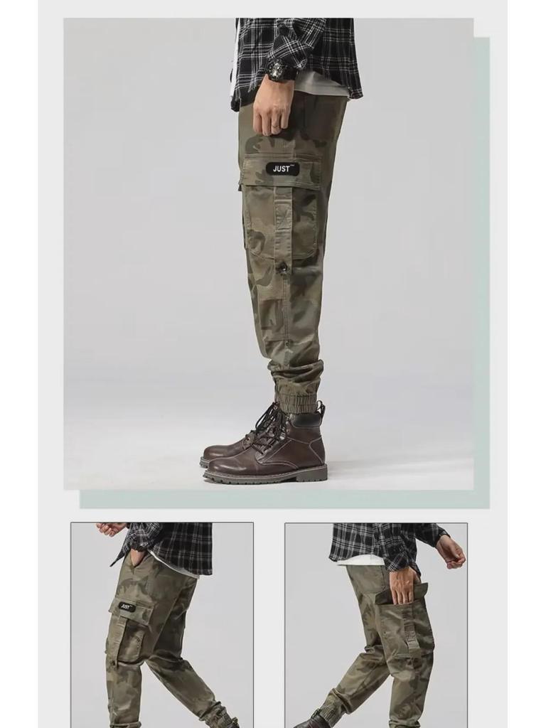 Men's Camouflage Cuffed Paratrooper Pants - Spring/Autumn Trendy Style, Perfect with Martin Boots