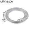 URMYLADY Серебро 925 пробы, 5 шт./лот, 16/18/20/22/24/26/28/30 дюймов, 1 мм, цепочка в виде змеи для женщин и мужчин, модные ювелирные изделия, подарок