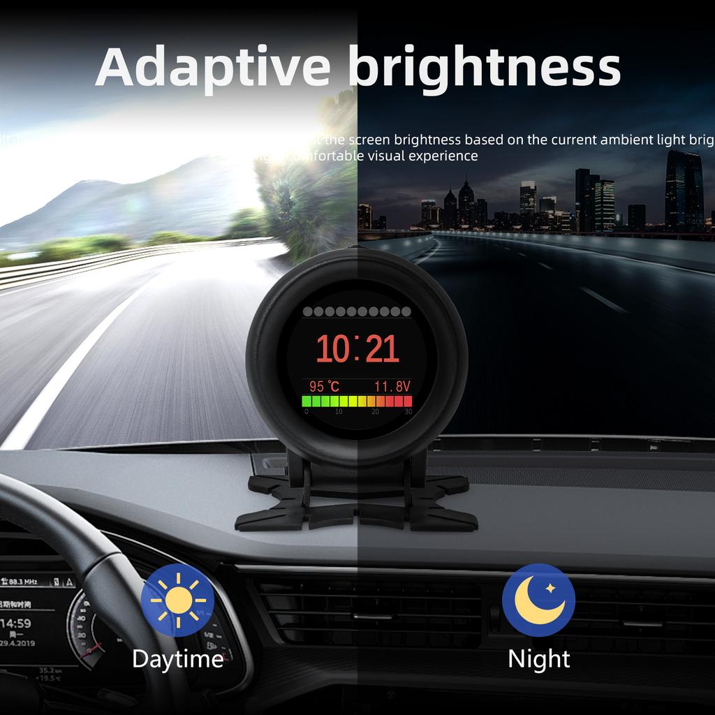 A205 Проекционный дисплей бортового компьютера Obd2 Дисплей Скорость Расход топлива Датчик температуры Умный цифровой многофункциональный счетчик