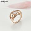 SIMJOO Кольцо с цирконом, женское многоуровневое кольцо с геометрической линией и крестом