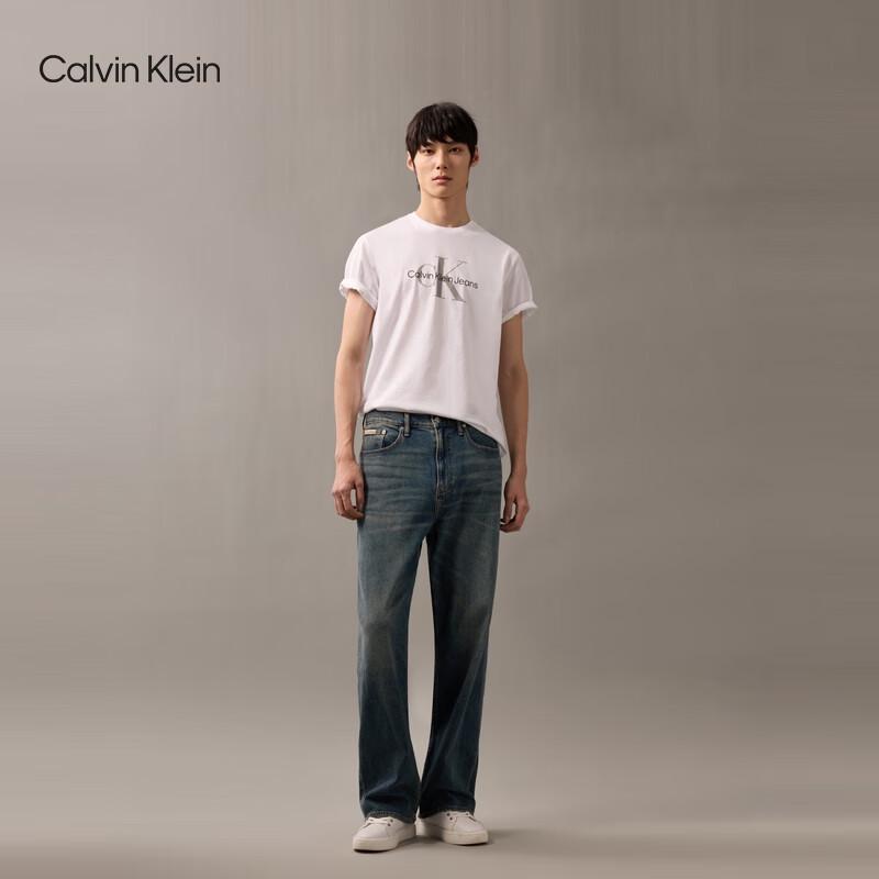 Calvin Klein Джинсы Унисекс Хлопковая Футболка с Короткой Рукавой и Логотипом CK