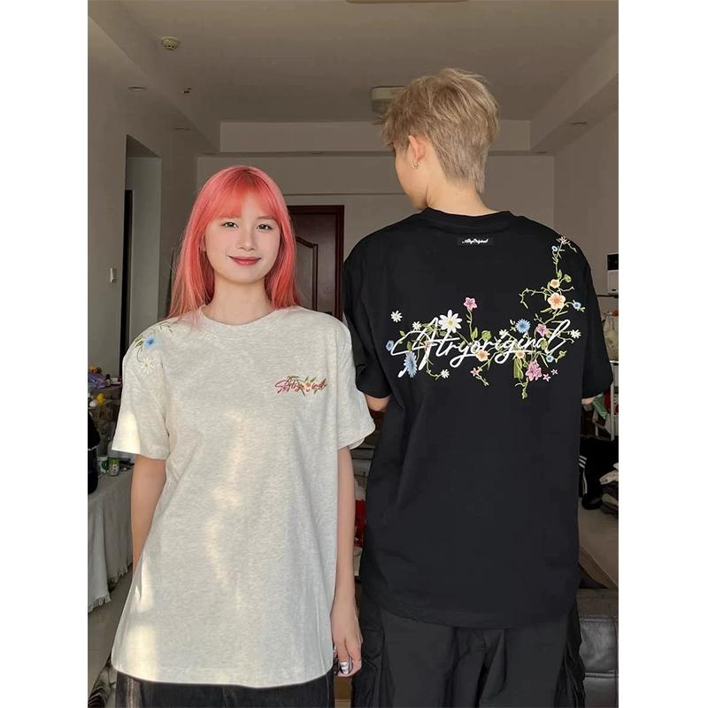 Летняя модная мужская футболка с короткими рукавами, минималистичный топ с круглым вырезом и короткими рукавами, парная футболка