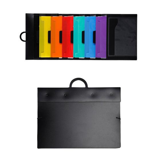 Папка-органайзер для хранения файлов с 6 большими карманами, портативная складная настенная папка, экономящая место