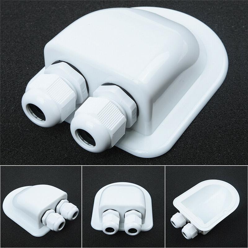 Солнечная двойная кабельная муфта ABS Фотоэлектрический кронштейн Распределительная коробка Кабельный ввод солнечной панели Белая пластиковая Детали для лодок и автофургонов