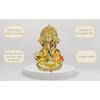 Mukut Ganesha Gold Plated L Ganesh Idol for Car Dashboard | Ganapati Murti for Home Decor | Vinayaka Statute for Puja & Gift 3.2