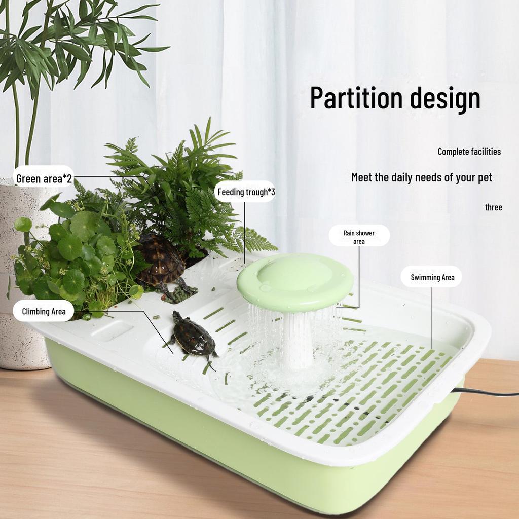 Террариум для черепах с платформами для принятия солнечных ванн и лазания, конструкция, препятствующая побегу, отдельный вольер для размножения