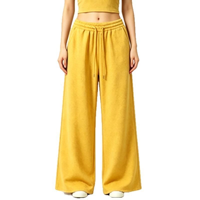 Women's pants fashion casual sweatpants versatile sweatpants wide-leg pants fleece loose trousers women