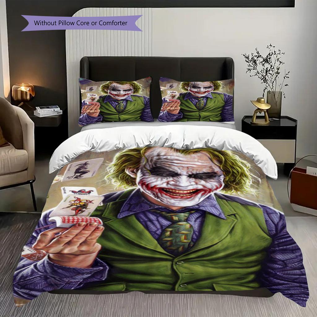 The Joker Chaos Color Threepiece Set 1 Duvet Cover 2 Pillowcase Without Core Soft And Comfortable Duvet Cover And Pillowcase