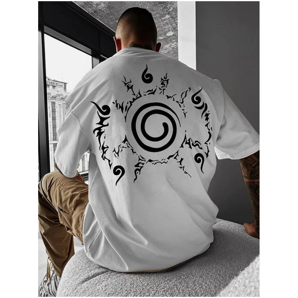 New Men's T-shirt Anime Patterns Tees Summer Simple Casual Street Short Sleeve Clothing Male Fashion Oversize Crew Neck Tops