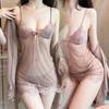Sexy Underwear Sexy Perspective Uniform Lace Suspender Seduction Loungewear Transparent Sexy Seduction Nightdress Set