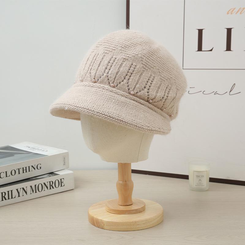 Осенне-зимние шапки для женщин Модная и универсальная плюшевая шапка Уличная повседневная ветрозащитная шерстяная шапка Может шарф Теплый костюм